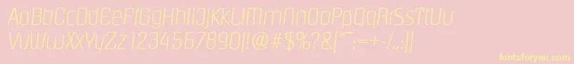 PasadenaserialXlightItalic Font – Yellow Fonts on Pink Background