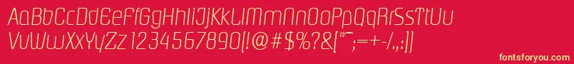 PasadenaserialXlightItalic Font – Yellow Fonts on Red Background