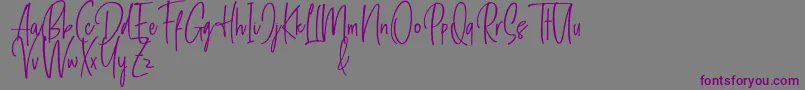 フォントBreakfastandchilldemo – 紫色のフォント、灰色の背景