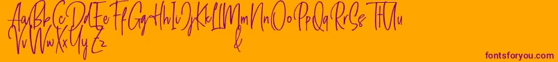 Шрифт Breakfastandchilldemo – фиолетовые шрифты на оранжевом фоне
