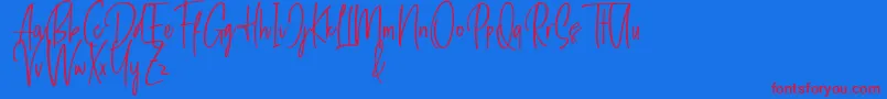 Breakfastandchilldemo Font – Red Fonts on Blue Background