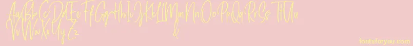 Breakfastandchilldemo Font – Yellow Fonts on Pink Background