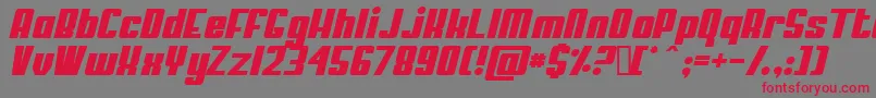 MyPumaOblique Font – Red Fonts on Gray Background