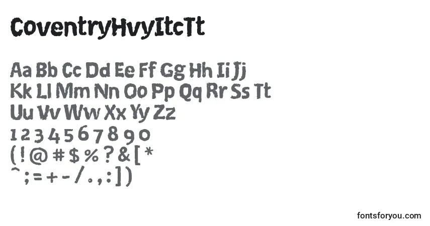 A fonte CoventryHvyItcTt – alfabeto, números, caracteres especiais