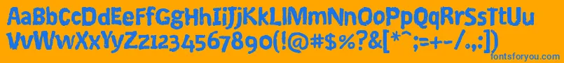 CoventryHvyItcTt Font – Blue Fonts on Orange Background