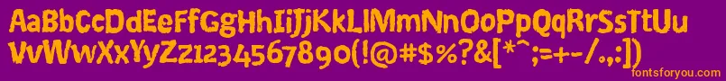 CoventryHvyItcTt Font – Orange Fonts on Purple Background