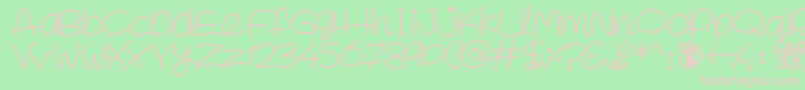 SpringInMyStep Font – Pink Fonts on Green Background