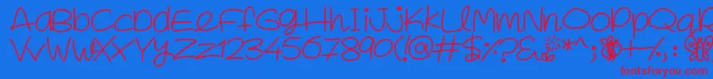 SpringInMyStep Font – Red Fonts on Blue Background