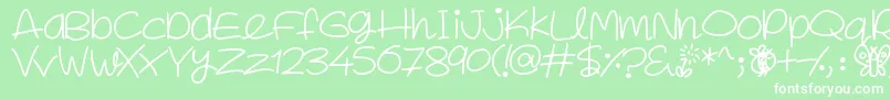 SpringInMyStep Font – White Fonts on Green Background