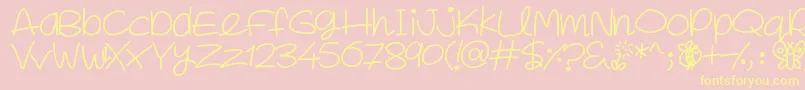 SpringInMyStep-Schriftart – Gelbe Schriften auf rosa Hintergrund