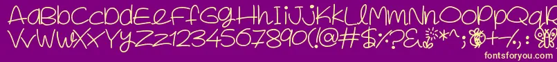 SpringInMyStep Font – Yellow Fonts on Purple Background