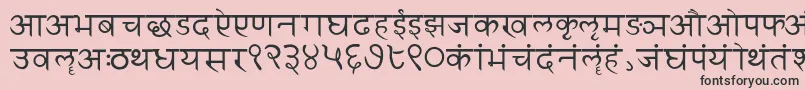 Sanskritwriting-fontti – mustat fontit vaaleanpunaisella taustalla