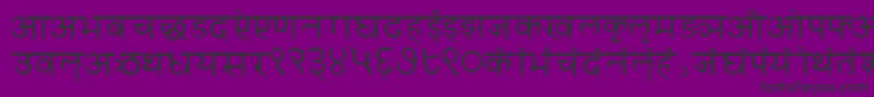 Sanskritwriting-Schriftart – Schwarze Schriften auf violettem Hintergrund