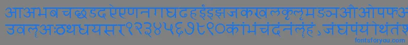 Sanskritwriting-fontti – siniset fontit harmaalla taustalla