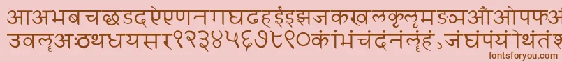 Czcionka Sanskritwriting – brązowe czcionki na różowym tle