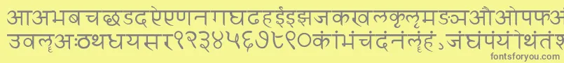 Sanskritwriting Font – Gray Fonts on Yellow Background