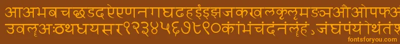 Sanskritwriting Font – Orange Fonts on Brown Background