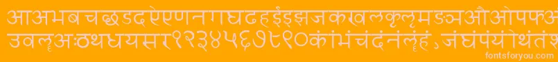 Шрифт Sanskritwriting – розовые шрифты на оранжевом фоне