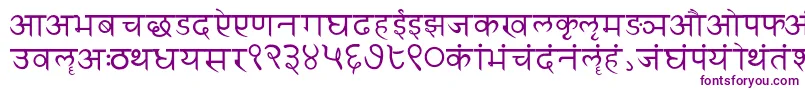 Czcionka Sanskritwriting – fioletowe czcionki