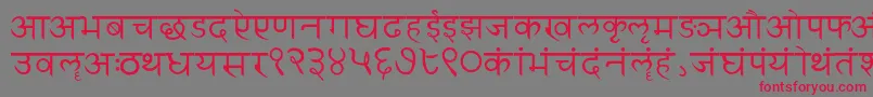 Sanskritwriting Font – Red Fonts on Gray Background