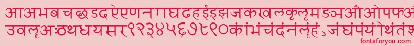 Sanskritwriting Font – Red Fonts on Pink Background