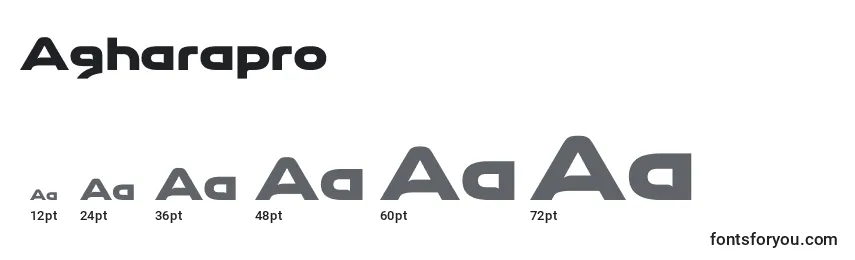 Размеры шрифта Agharapro