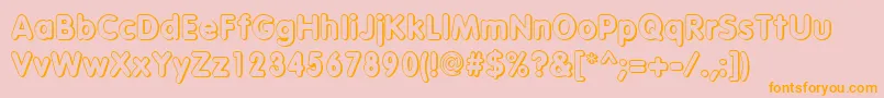 VagabondshadowRegular-Schriftart – Orangefarbene Schriften auf rosa Hintergrund