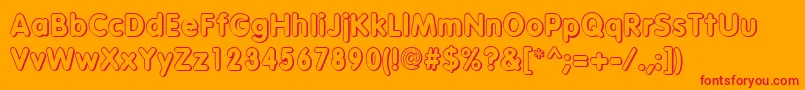 VagabondshadowRegular Font – Red Fonts on Orange Background
