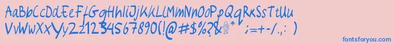 フォントJaap – ピンクの背景に青い文字