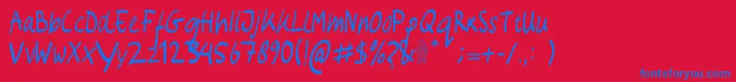Jaap Font – Blue Fonts on Red Background
