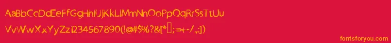 フォントBoro – 赤い背景にオレンジの文字