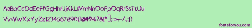 Boro Font – Purple Fonts on Green Background