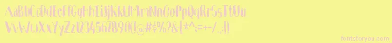 KomfortabelDemo Font – Pink Fonts on Yellow Background