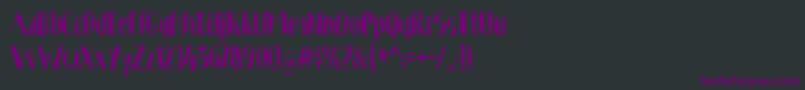 フォントKomfortabelDemo – 黒い背景に紫のフォント