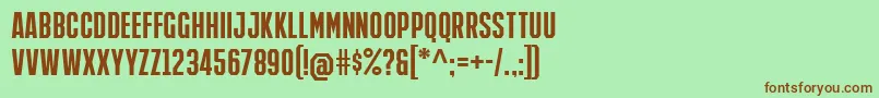 Шрифт IronManOfWar001cNcv – коричневые шрифты на зелёном фоне