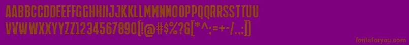 IronManOfWar001cNcv-Schriftart – Braune Schriften auf violettem Hintergrund