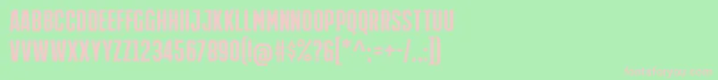 フォントIronManOfWar001cNcv – 緑の背景にピンクのフォント