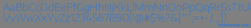 EncodesanswideThin-Schriftart – Blaue Schriften auf grauem Hintergrund