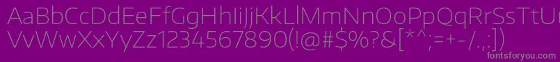 EncodesanswideThin-Schriftart – Graue Schriften auf violettem Hintergrund