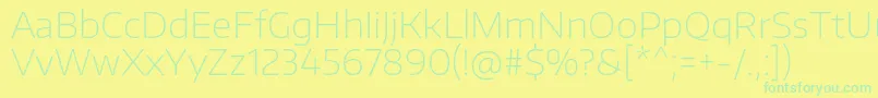 EncodesanswideThin-fontti – vihreät fontit keltaisella taustalla