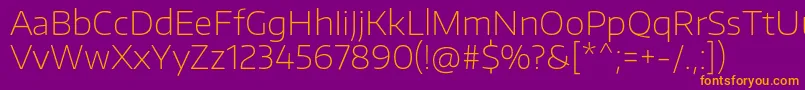 EncodesanswideThin Font – Orange Fonts on Purple Background