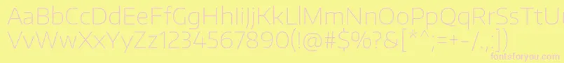 EncodesanswideThin Font – Pink Fonts on Yellow Background