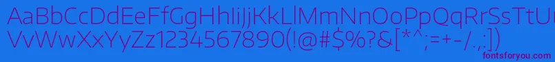 EncodesanswideThin Font – Purple Fonts on Blue Background