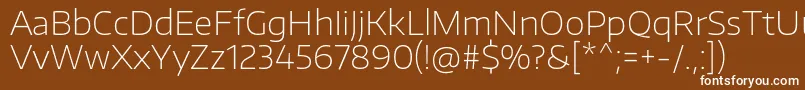 フォントEncodesanswideThin – 茶色の背景に白い文字