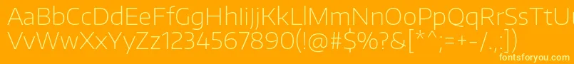 フォントEncodesanswideThin – オレンジの背景に黄色の文字