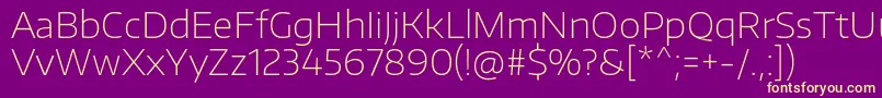 EncodesanswideThin Font – Yellow Fonts on Purple Background