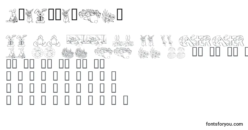 Czcionka KrEasterNo2 – alfabet, cyfry, specjalne znaki