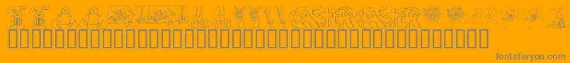 KrEasterNo2-Schriftart – Graue Schriften auf orangefarbenem Hintergrund