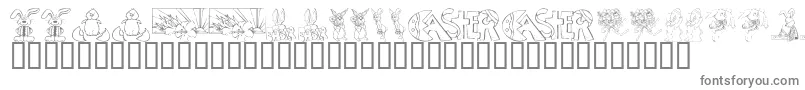 KrEasterNo2-fontti – harmaat kirjasimet valkoisella taustalla