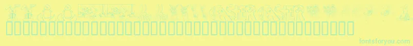 KrEasterNo2 Font – Green Fonts on Yellow Background
